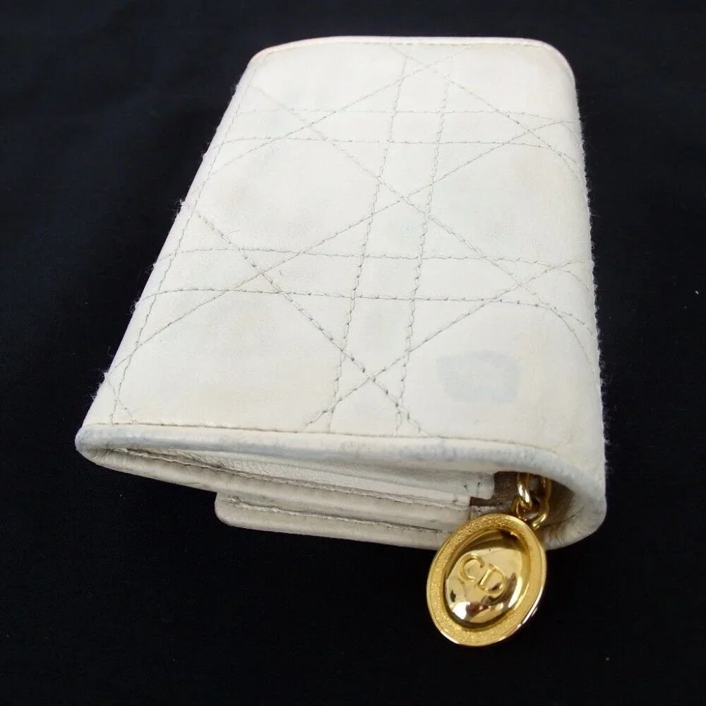Authentic Christian Dior Canage stitch coin Wallets leather [Used]